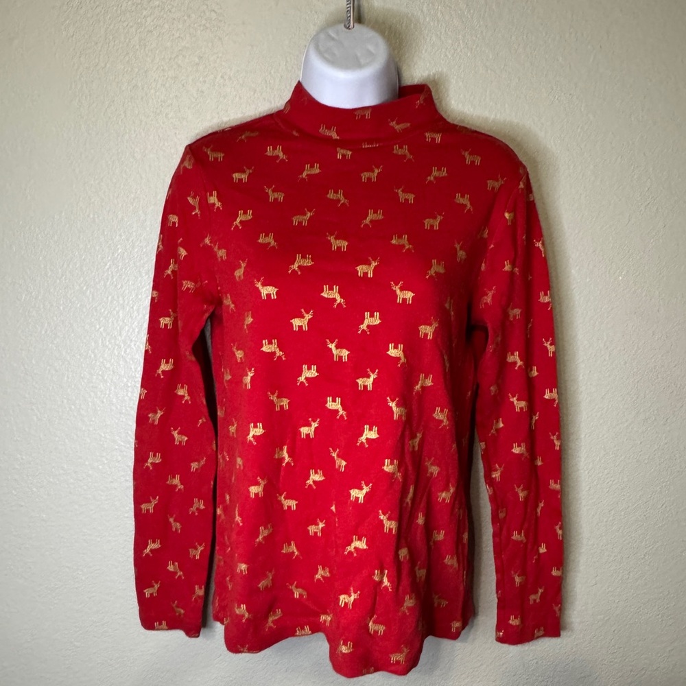 White Stag Red Long-Sleeve Holiday Top – Small